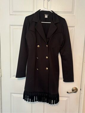 Venus Black Fringe Hem Blazer Dress Jacket,Sexy western glam. Brand New WOT